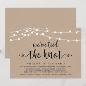 私たちは結婚しました。結婚式の秘密の式の招待 招待状 (正面/裏面)