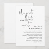 私たちは結婚しました。結婚式の秘密の招待状 招待状 (正面/裏面)