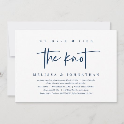 私たちは結婚しました, 結婚式の秘密の誓いパーティー 招待状 (正面)