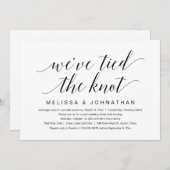 私たちは結婚しました。結婚式の秘密の誓いパーティー 招待状 (正面/裏面)