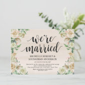 私たちは結婚しました　結婚式（おふたりの）ささやかなお披露目　ご招待状 招待状 (スタンド正面)