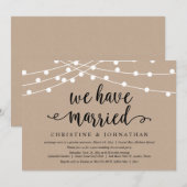 私たちは結婚しました 結婚式 秘密結婚パーティー招待状 招待状 (正面/裏面)