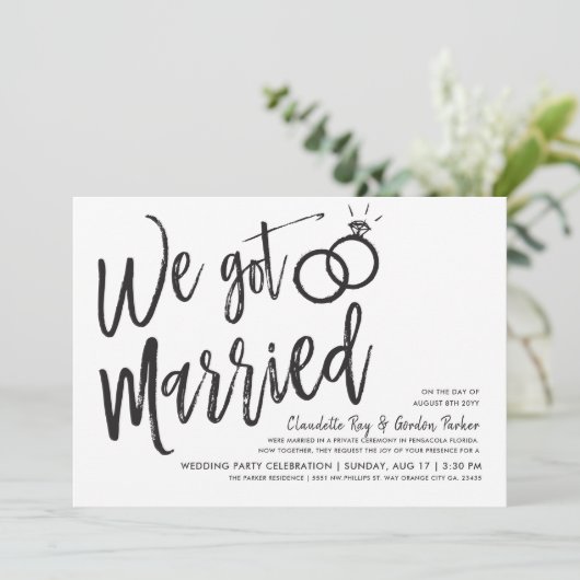 私たちは結婚しました | 結婚後のパーティー 招待状 (スタンド正面)