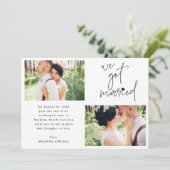 私たちは結婚しました 2枚の写真 スクリプト ハート 結婚式 案内状 (スタンド正面)