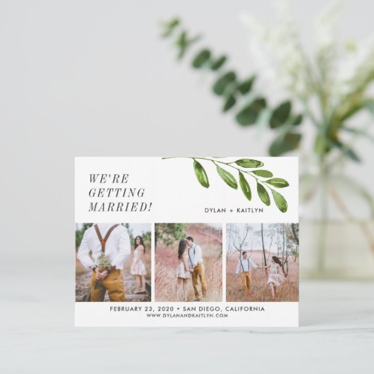 私たちは結婚する日付の葉書を保存します 案内ポストカード (スタンド正面)