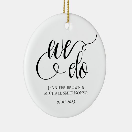 私たちは結婚の写カスタム真 セラミックオーナメント (右)