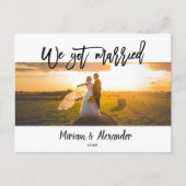 私たちは結婚アナウンスポストカードを逃げた ポストカード (正面)