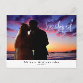 私たちは結婚アナウンスポストカードを逃げた ポストカード (正面)