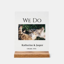 私たちは結婚婚約ペット名の写真の日付を行う