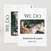 私たちは結婚婚約ペット名の写真の日付を行う ポストカード (正面/裏面)