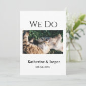 私たちは結婚婚約ペット名の写真の日付を行う 招待状 (スタンド正面)