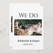 私たちは結婚婚約ペット名の写真の日付を行う 招待状 (正面/裏面)