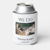 私たちは結婚婚約ペット名の写真の日付を行う 缶クーラー (缶裏面)