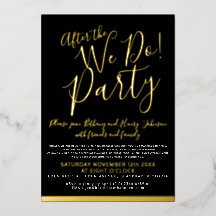 私たちは結婚式のパーティーの金ゴールドブラックを行う