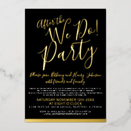 私たちは結婚式のパーティーの金ゴールドブラックを行う 箔招待状