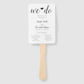 私たちは結婚式のプログラムを行う ハンドファン (正面)