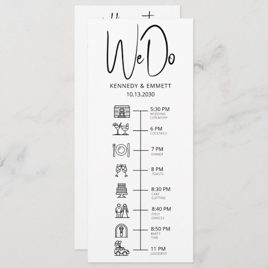 私たちは結婚式の日タイムラインフラットプログラムをする プログラム (正面/裏面)