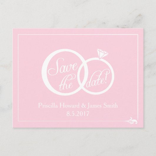 私たちは結婚式を行う日付はがきを保存 案内ポストカード (正面)