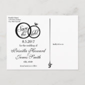 私たちは結婚式を行う日付はがきを保存（白） 案内ポストカード (裏面)