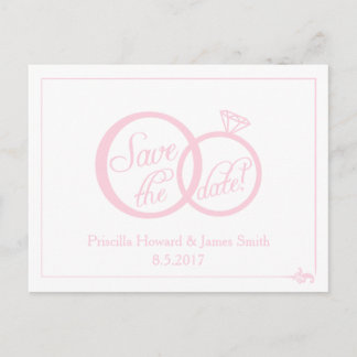 私たちは結婚式を行う日付はがきを保存(白) 案内ポストカード