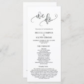 私たちは結婚式 プログラムカードを書テーマで行う プログラム (正面/裏面)