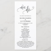 私たちは結婚式 プログラムカードを書テーマで行う プログラム (正面)