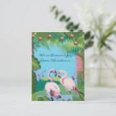 私たちは緑のクリスマスの夢を見ているパーソナライズされた ポストカード (スタンド正面)