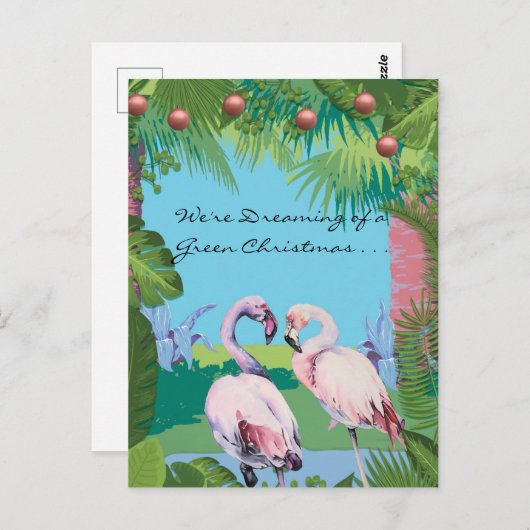 私たちは緑のクリスマスの夢を見ているパーソナライズされた ポストカード (正面/裏面)