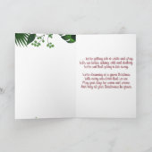 私たちは緑のクリスマスフラミンゴの夢を見ている カード (内部)