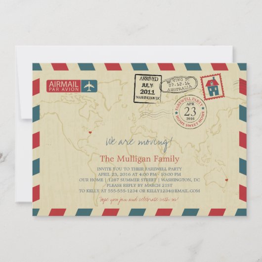 私たちは航空便を運んでいる |別れのパーティー 招待状 (正面)