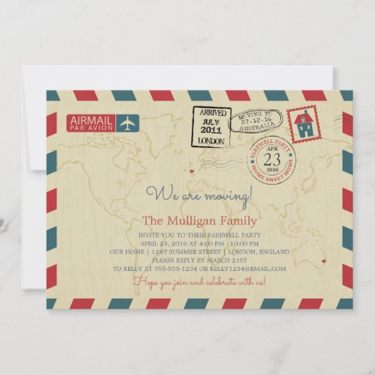 私たちは航空便を運んでいる |別れのパーティー 案内状 (正面)