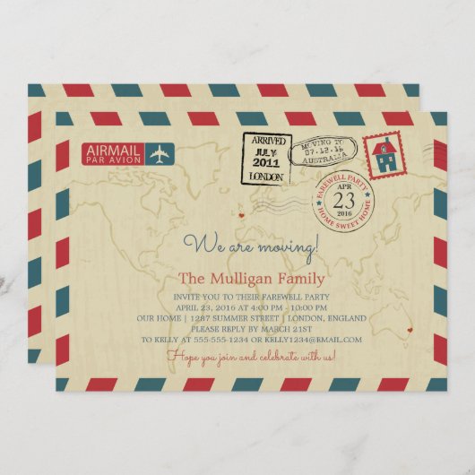 私たちは航空便を運んでいる |別れのパーティー 案内状 (正面/裏面)