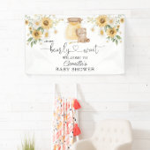 私たちは蜂蜜クマ赤ちゃんシャワーを待つことができる 横断幕 (インサイチュ)