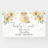 私たちは蜂蜜クマ赤ちゃんシャワーを待つことができる 横断幕 (横)