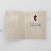 私たちは記憶する、軍人、祈る手/国旗 カード (内部)