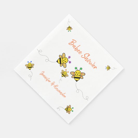 私たちは赤ちゃんを持っている！カップルの赤ちゃんシャワー スタンダードランチョンナプキン (角)