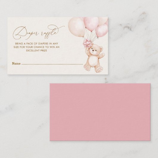 私たちは赤ちゃんシャワーおむつラッフルを待つことができる エンクロージャーカード (正面/裏面)