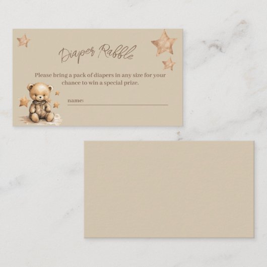私たちは赤ちゃんシャワーおむつラッフルを心待ちできる エンクロージャーカード (正面/裏面)