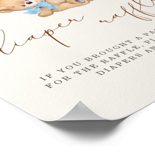 私たちは赤ちゃんシャワーおむつラッフルを心待ちできる ポスター (角)