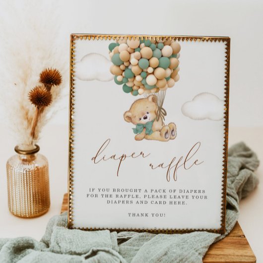 私たちは赤ちゃんシャワーおむつラッフルを心待ちできる ポスター