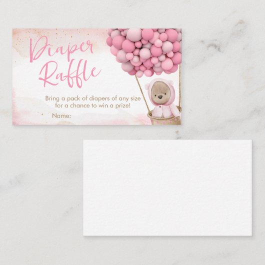 私たちは赤ちゃんシャワーおむつラッフルを心待ちできる 名刺 (正面/裏面)