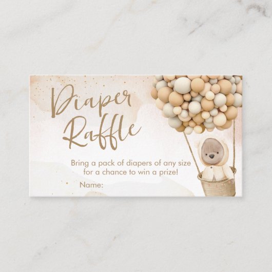 私たちは赤ちゃんシャワーおむつラッフルを心待ちできる 名刺 (正面)