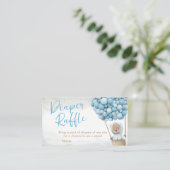 私たちは赤ちゃんシャワーおむつラッフルを心待ちできる 名刺 (スタンド正面)