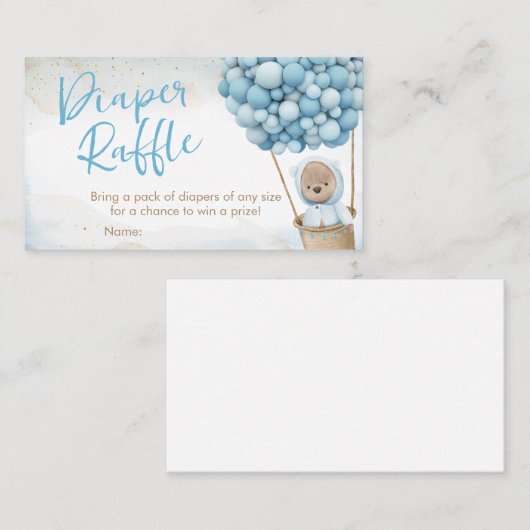 私たちは赤ちゃんシャワーおむつラッフルを心待ちできる 名刺 (正面/裏面)