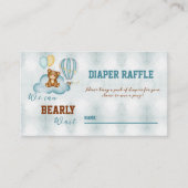 私たちは赤ちゃんシャワーおむつラッフルを心待ちできる 名刺 (正面)