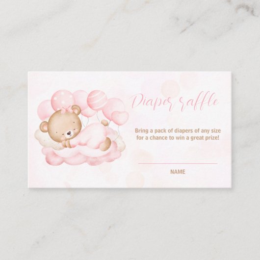 私たちは赤ちゃんシャワーおむつラッフルカードを待つことができる エンクロージャーカード (正面)