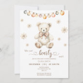 私たちは赤ちゃんシャワーのクリスマスの冬を待つことができる 招待状 (正面)