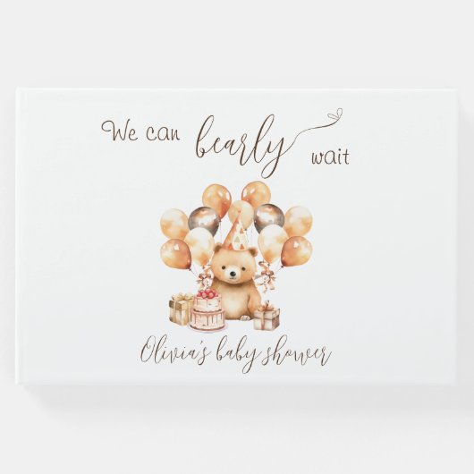 私たちは赤ちゃんシャワーのゲストブックを待つことができる ゲストブック (正面)