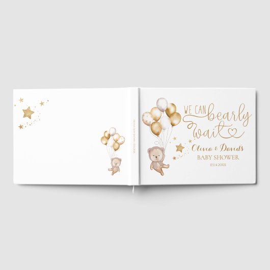 私たちは赤ちゃんシャワーのゲストブックを心待ちできる ゲストブック (全面)