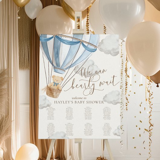 私たちは赤ちゃんシャワーのシーティングチャートを待つことができる ポスター